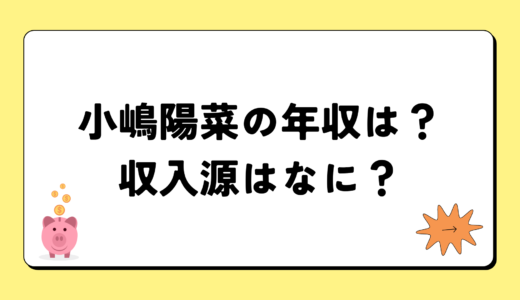 【2024最新】小嶋陽菜の年収は？内訳や収入源は？税金についても