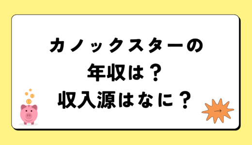 カノックスターの2024年の年収は4千5百万円？収入源は2つ！税金についても