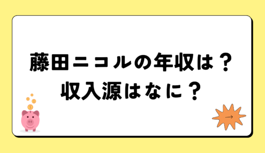 藤田ニコルの2024年の年収はいくら？内訳や収入源まとめ！税金についても