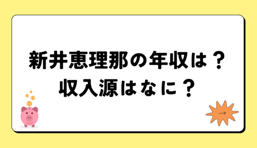 【2024最新】新井恵理那の年収が凄すぎ！収入源は2つ！税金額はいくら？