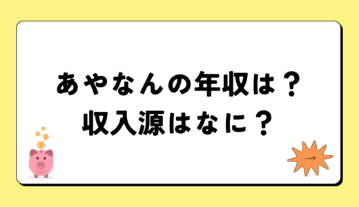 【2024最新】あやなんの年収が凄すぎ！収入源は3つ！税金額はいくら？