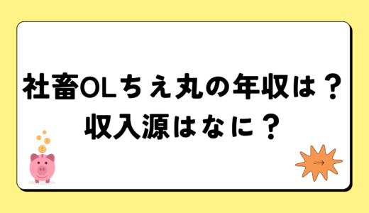 【2024最新】社畜OLちえ丸の年収が凄すぎ！収入源は3つ！税金額はいくら？