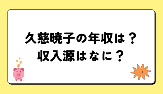 久慈暁子の2024年の年収は1億2千万円？収入源は4つ！税金についても