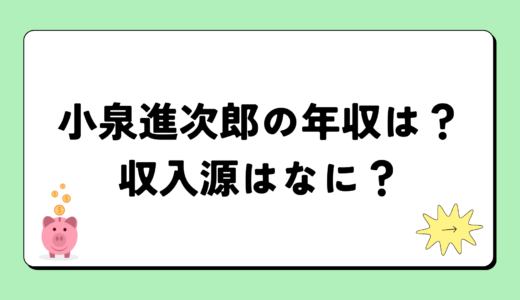 小泉進次郎の2024年の年収は4,000万円？収入源は2つ！税金についても
